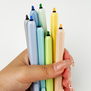 Varilla de plástico con punta oblicua personalizada YF, resaltador permanente, de papel <span class=keywords><strong>Pastel</strong></span> marcador de tinta, tapa pequeña, sin secado, para uso escolar, suelto - Product Image 4