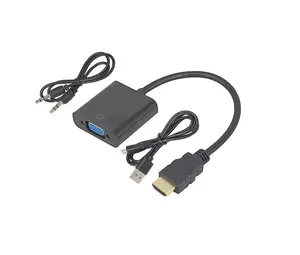 HDMI zu VGA Adapter Stecker Auf Famale Konverter Adapter 1080P Digital zu Analog Video Audio Für PC Laptop Tablet