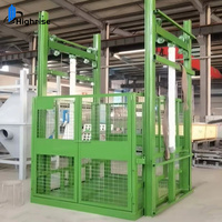 Monte-charge industriel hydraulique vertical à rail de guidage pour sous-sol, capacité 2000 kg, élévateur de fret 5 tonnes avec grille métallique