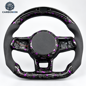Volante para VW Golf MK8 GTI R-Line con Función de Calefacción Personalizada en Cuero/Fibra de Carbono y Ensamblaje MK6 MK7 MK8 - Product Image 1