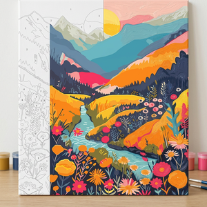 Kits <span class=keywords><strong>de</strong></span> <span class=keywords><strong>Pintura</strong></span> por Números para Adultos, <span class=keywords><strong>Pintura</strong></span> al Óleo sobre Lienzo <span class=keywords><strong>de</strong></span> <span class=keywords><strong>Montaña</strong></span> y Río, Decoración Moderna para Pared del Hogar - Product Image 5