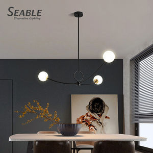 Lampada <span class=keywords><strong>a</strong></span> sospensione per lampadari da interno <span class=keywords><strong>a</strong></span> tre braccia con testa in vetro soffiato Vintage creativo - Product Image 2