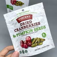Sachet refermable personnalisé pour fruits secs, snacks, haricots, graines, poudres, noix, épices et assaisonnements, avec fermeture éclair, type stand-up