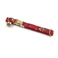 Collier pour chat avec clochette et motif de Noël mignon, nom gravé, rouge, accessoire pour les fêtes d'hiver