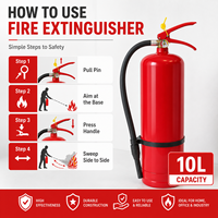 Extincteur portatif à eau de 10 L, grand volume, base antidérapante en forme de prune, ensemble de buses et tuyaux complets pour les situations d'urgence incendie