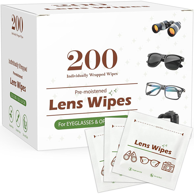 Custom Logo Eyeglasses Cleaning Wipes Pre Moistened Optical Spectacle Lens Glasses Wipes