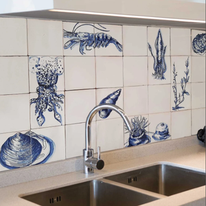 Nhà Máy Tùy Chỉnh Bồ Đào Nha Gạch <span class=keywords><strong>Handpainted</strong></span> Biển Trang Trí Gạch Bảng Điều Chỉnh Cho Bãi Biển Nhà Tường Nhà Bếp Phòng Tắm Trang Trí Nội Thất - Product Image 1