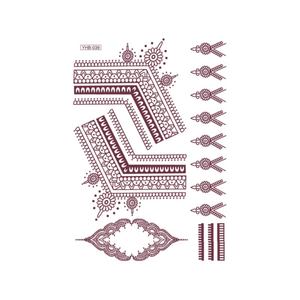 Autocollants de tatouage au henné brun floral, sans danger pour la peau, imperméables, longue durée, motifs traditionnels, tatouage temporaire pour femmes - Product Image 3