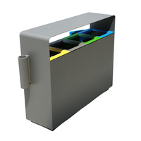 Poubelle extérieure en acier à trois compartiments, grande capacité, pour parc, poubelle à déchets en métal, poubelle de recyclage commerciale, bac à ordures