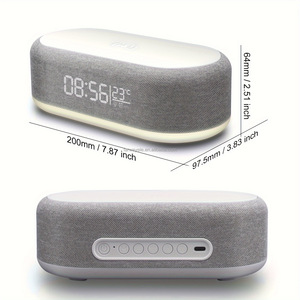 Desk &amp; Table LED Digital <strong>Alarm</strong> <strong>Clock</strong> <strong>with</strong> 15W Wireless Charger BT Speaker Ambient <strong>Nightlight</strong> Temperature - Product Image 3