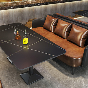 Sang trọng hiện đại kết hợp màu sắc thanh sofa Booth Set hộp đêm Cocktail phòng VIP phòng tiếp tân kim loại bàn ghế đồ nội thất - Product Image 5