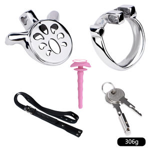 Yeni stil düz Chastity kafes erkek görünmez paslanmaz çelik bekaret kemeri cihazı düz horoz kafes - Product Image 2