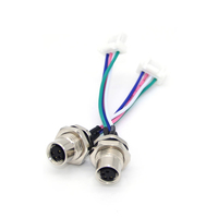 Connecteurs étanches ZLconnector M8 LED IP67 4/5/8 broches Femelle/Mâle Montage sur panneau PCB Automobile Courant nominal 60A Argent