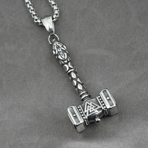 Valknut Thor búa Mặt dây chuyền thép không gỉ Norse Viking mjolnir Vòng cổ Nordic fenrir Wolf Vòng cổ - Product Image 2