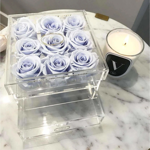 ดอกไม้กล่องคริสตัลคริลิคที่ชัดเจนดอกไม้คริลิคกุหลาบกล่องลิ้นชักติดทนนานกุหลาบเก็บรักษาไว้ในกล่องคริลิคที่มีวาด - Product Image 5