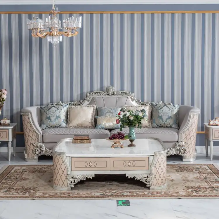 Canapé classique à design de maison, 3, 2, 1 places, luxe, italien