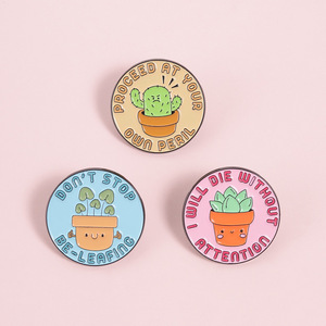 Pins de Esmalte Suave Personalizados, Sin Pedido Mínimo, Venta al Por Mayor, Lindos Pins de Cactus en Maceta para Ropa, Bolsos y Accesorios - Product Image 4