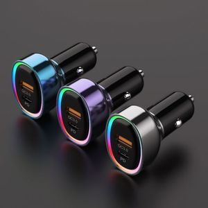 High Quality Led Car Charger Rgb Quick <b>Charge</b> PD Charger A+<b>C</b> Power Adapter USB-<b>C</b> Car Charger for Mobile Phone - Product Image 3