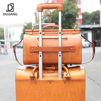 Sac de voyage en cuir tanné végétal, sac à main pour affaires, sac de voyage vintage en cuir de vache, sac de week-end pour homme et femme