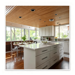 Meubles <span class=keywords><strong>de</strong></span> cuisine Shaker entièrement blancs, fabriqués sur mesure au Vermont, avec un réfrigérateur à vin intégré et une <span class=keywords><strong>lave</strong></span>-<span class=keywords><strong>vaisselle</strong></span>, pour un style mi-siècle. - Product Image 1