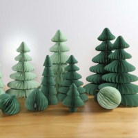 Ornements de Noël 3D en papier nid d'abeille épais pour arbre de Noël, décorations de table et de maison pour le festival de Noël