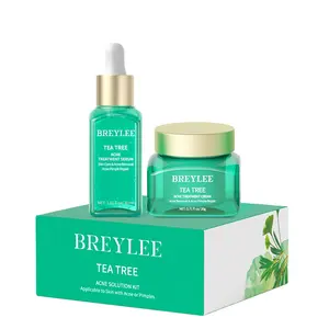 BREYLEE Tea Tree Facial Set Soro Creme Óleo Calmante Controle Anti Acne Face Set