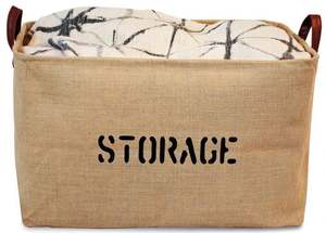 Burlap Storage Organizer Basket Heavy Duty Storage Basket Perfect Storage Jute Basket for <b>Laundry</b> Shoes Kids Toys - Product Image 2