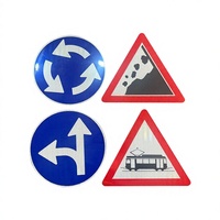 Panneau réfléchissant personnalisé en aluminium avec impression sérigraphique triangulaire ronde, film réfléchissant en vinyle pour signalisation routière