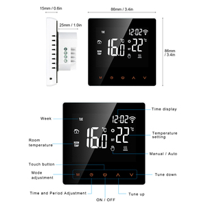 Tuya Bộ Điều Nhiệt Thông Minh Wifi Hệ Thống Sưởi Sàn Nước Lò Hơi Treo Tường Lò Hơi Điện Công Tắc Bảng Điều Khiển Nhiệt Độ LCD - Product Image 2