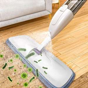 Beeman干湿平拖把用于硬木层压木质陶瓷超细纤维手动自拧器可重复使用的地板清洁喷雾 - Product Image 4