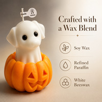 Bougie parfumée fantaisie 3D mignonne en forme de chien, chat ou citrouille, décoration de table pour Halloween, cadeau d'automne et de Thanksgiving
