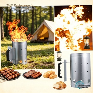 Encendedor de barbacoa metálico con asa, herramienta ligera para encender fuego en exteriores y camping - Product Image 6