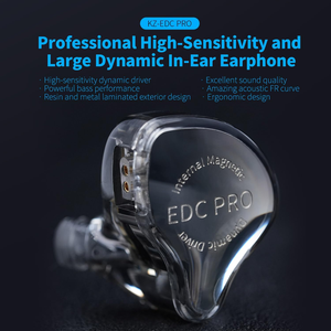 Écouteurs intra-auriculaires professionnels KZ EDC Pro en gros, avec transducteur dynamique haute sensibilité, filaires, Hi-Fi, basses profondes - Product Image 2