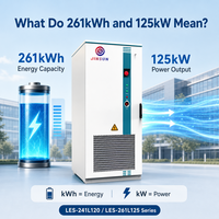Système de stockage d'énergie solaire 120 kW 125 kW 261 kWh, commercial et industriel, avec batteries LiFePO4 241 kWh et armoire de refroidissement liquide