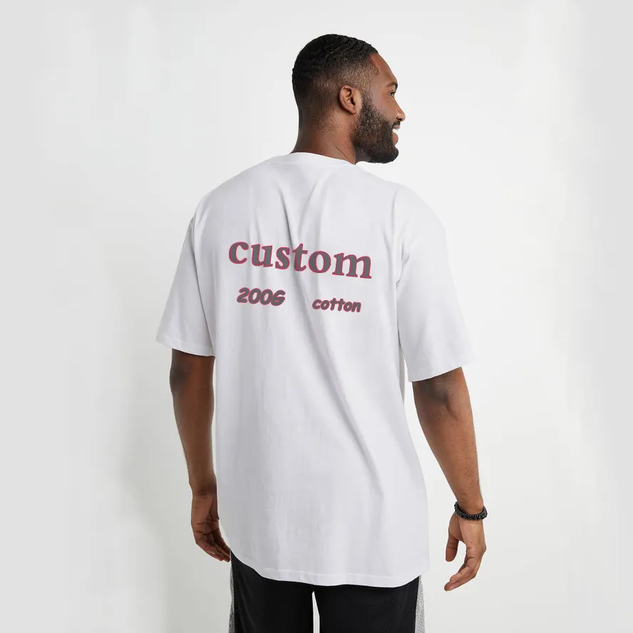 Odm 200 Gsm Peso Pesado T Shirt Design Personalizado Em Branco 100% Algodão Em Torno Do Pescoço Tshirt mens tshirts tshirt para homens