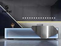 Comptoir de bar modulaire en métal |   Zone de réception en acier inoxydable |   Conception personnalisée