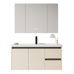 Diseño de tocador centrado en el usuario con fregadero, almacenamiento de fácil acceso y espejo para la comodidad diaria-Tocador de baño - Product Image 6