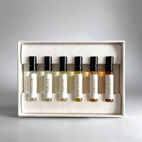 Coffret Découverte de Parfums Miniatures Premium 6 pièces, Boîte Cadeau en Papier à Couvercle Rabattable pour Eau de Parfum, Échantillons d'Huiles Essentielles 1.5/2/2.5ml
