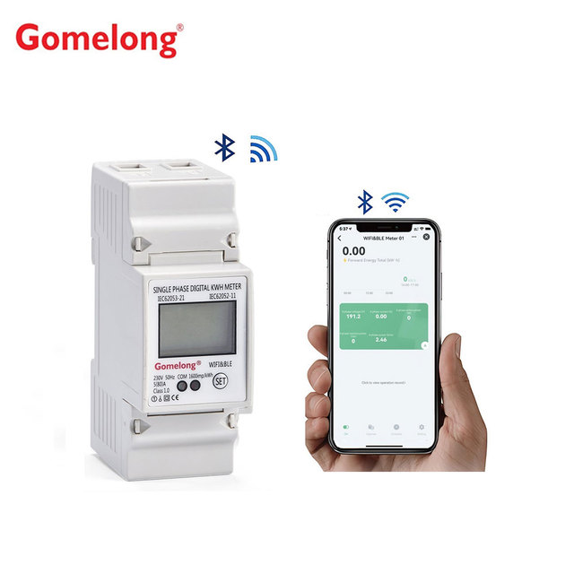 5(80)A Wifi kwh Meter Bi-directional Electric Consumption kWh DIN Rail Smart Energy Meter WiFi Power Meter with Display