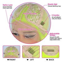 Pelucas Neon Bob 13x4 HD con Encaje Frontal Transparente para Cabello Virgen Brasileño, Sin Pegamento, para Mujer, Lisas y Sedosas, Verde Neón, Verde Limón
