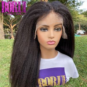 BoruiHair <span class=keywords><strong>วิก</strong></span>ผมตรงนุ่มไร้ขอบ,ผมปลอมแต่งลูกไม้ด้านหน้าแบบเต็มศีรษะแพรไหมผสมกับผมเด็ก - Product Image 4