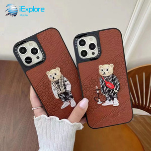 IExplore fabricante PC TPU 2 en 1 bordado personalizado diseño oso funda de teléfono de cuero para iPhone 16 <span class=keywords><strong>Pro</strong></span> <span class=keywords><strong>Max</strong></span> <span class=keywords><strong>Huawei</strong></span> <span class=keywords><strong>P50</strong></span> <span class=keywords><strong>Pro</strong></span> - Product Image 4