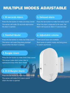 Sensor de seguridad para el hogar antirrobo inalámbrico puerta y ventana Sensor magnético alarma ventana puerta alarma - Product Image 6