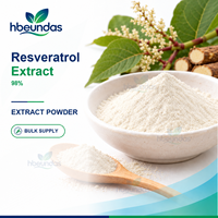 Extrait de Resvératrol en Poudre HBEUNDAS 98% Qualité Alimentaire Ingrédient d'Extrait Végétal en Gros pour Marque Privée OEM