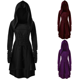 Halloween Gotische Renaissance Middeleeuwse Jurk Party Cosplay Prinses Victoriaanse <span class=keywords><strong>TV</strong></span> Film Lange Mouwen Capuchon Mantel Polyester Dames - Product Image 1