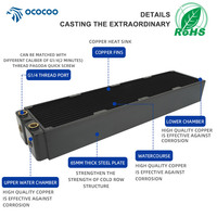 OCOCOO CRT48H5-65R 120mm cuivre CPU refroidissement liquide ventilateur refroidisseur d'eau radiateur 4Pin 3Pin connecteur pour boîtier d'ordinateur 12V évalué