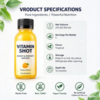 Jus Vitaminé HACCP Halal au Zinc et au Gingembre pour Adultes – Soutien Beauté Liquide Oral – Probiotiques Vivants à Base de Plantes Sans Gluten