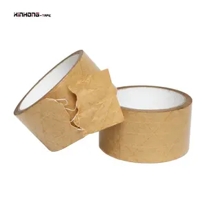 Recyclable Brown Color Fiberglass Reinforced Kraft Paper Gummed Sealing Packing Packaging Self Adhesive Tape