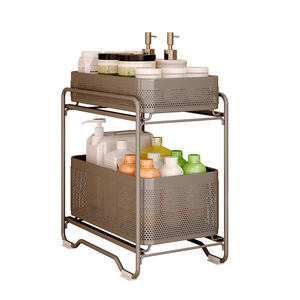 Étagère de rangement coulissante à 2 niveaux en maille pour placard de cuisine, <span class=keywords><strong>sous</strong></span> évier, ou <span class=keywords><strong>sous</strong></span> <span class=keywords><strong>meuble</strong></span> de rangement - Product Image 5