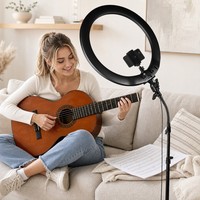 Bras flexible en métal de 11 pouces/28 cm, tube col de cygne avec filetage 1/4 pouce pour éclairages vidéo LED, flash annulaire et accessoires de photographie